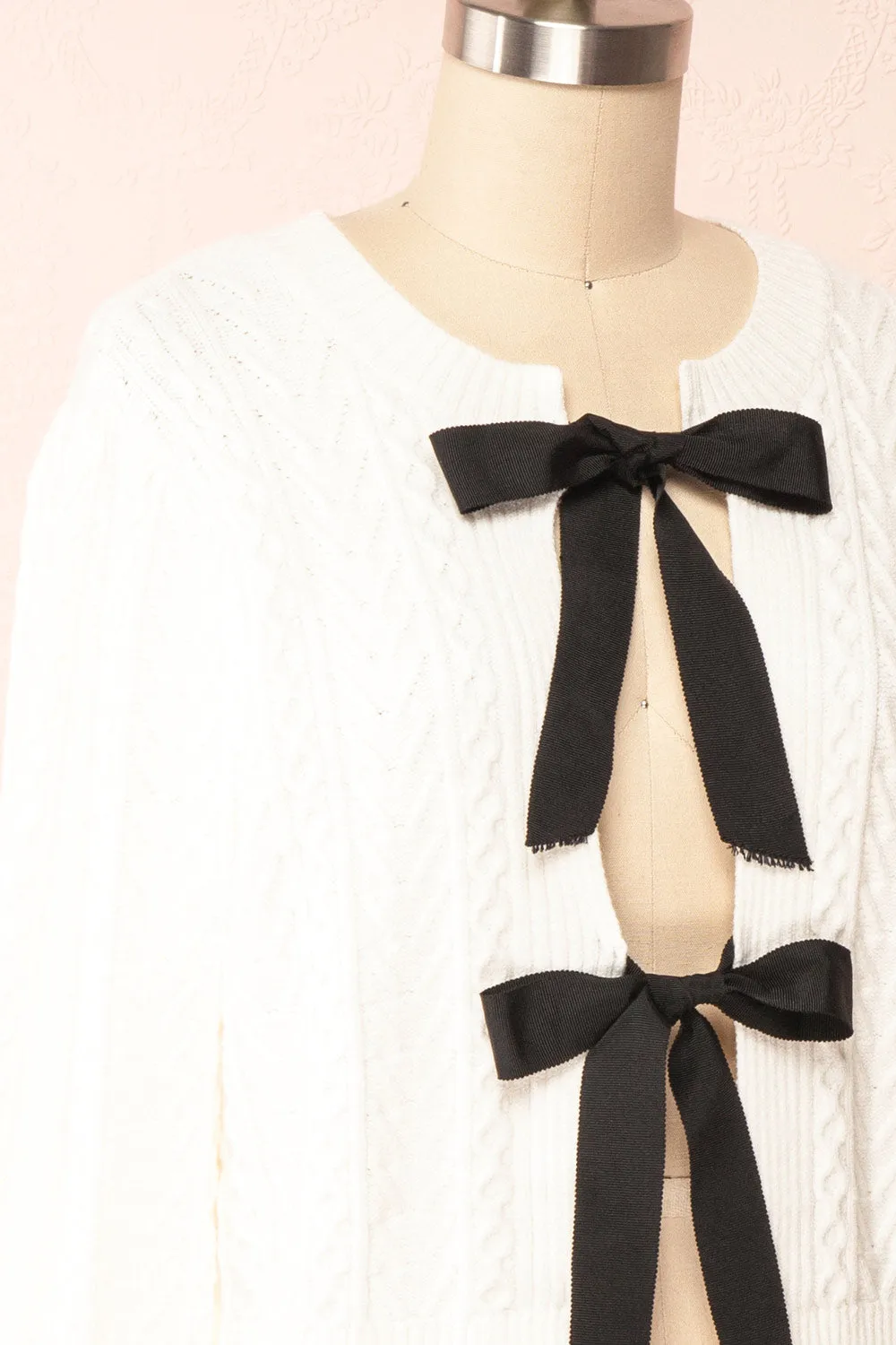Panda | Knit Cardigan w/ Bow Detail