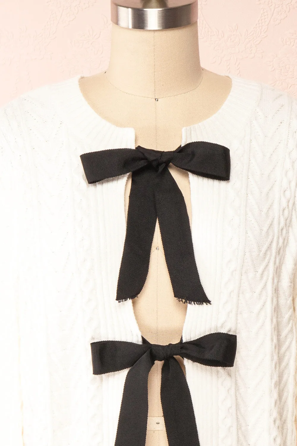 Panda | Knit Cardigan w/ Bow Detail