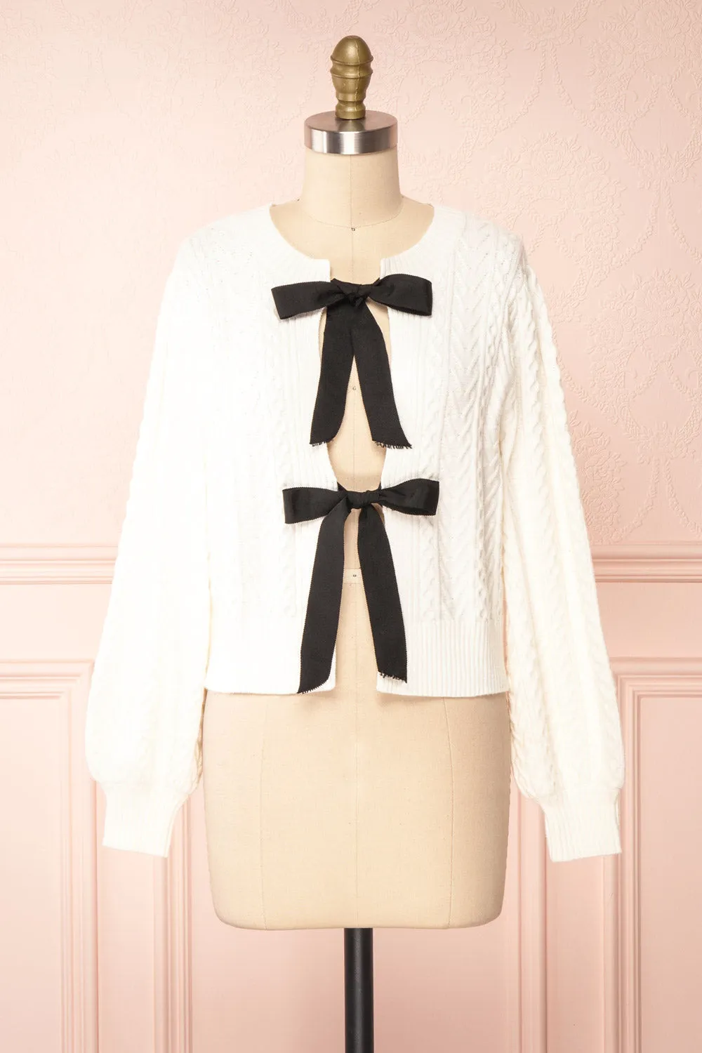 Panda | Knit Cardigan w/ Bow Detail
