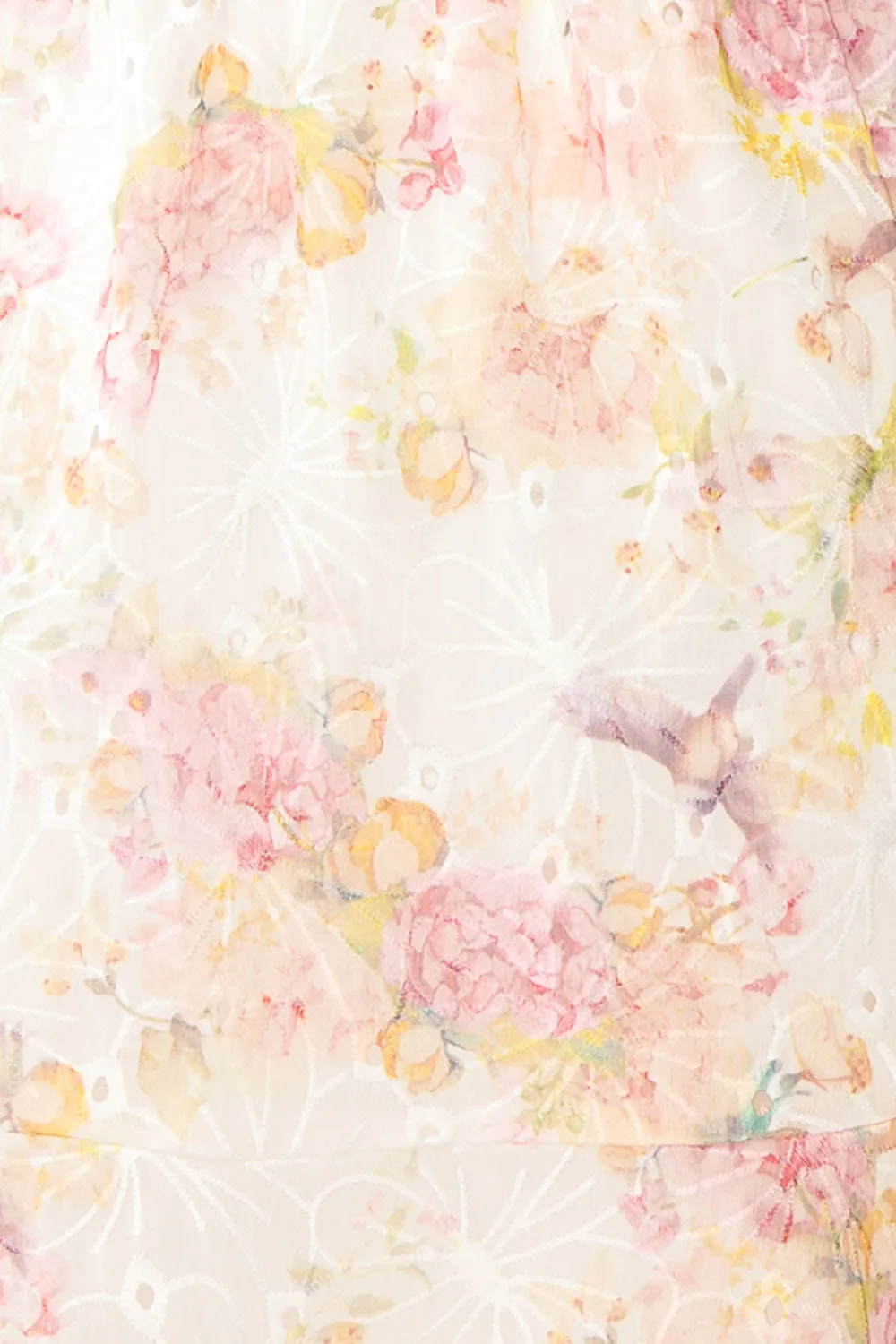 Paratina | Short Openwork Floral Dress