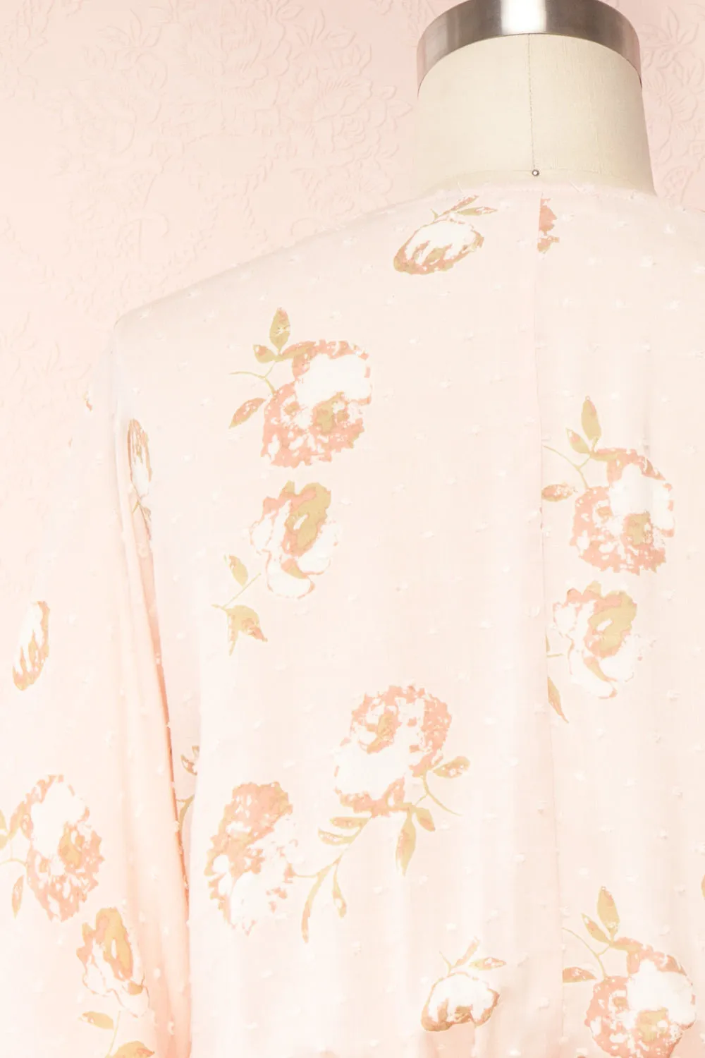 Parsa Blush | V-Neck Floral Plumetis Romper