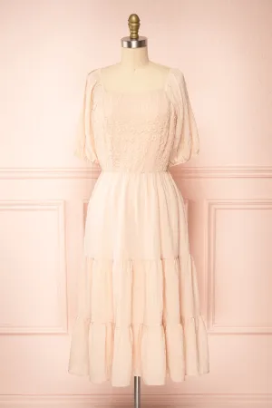 Parthenia | A-Line Tiered Midi Dress