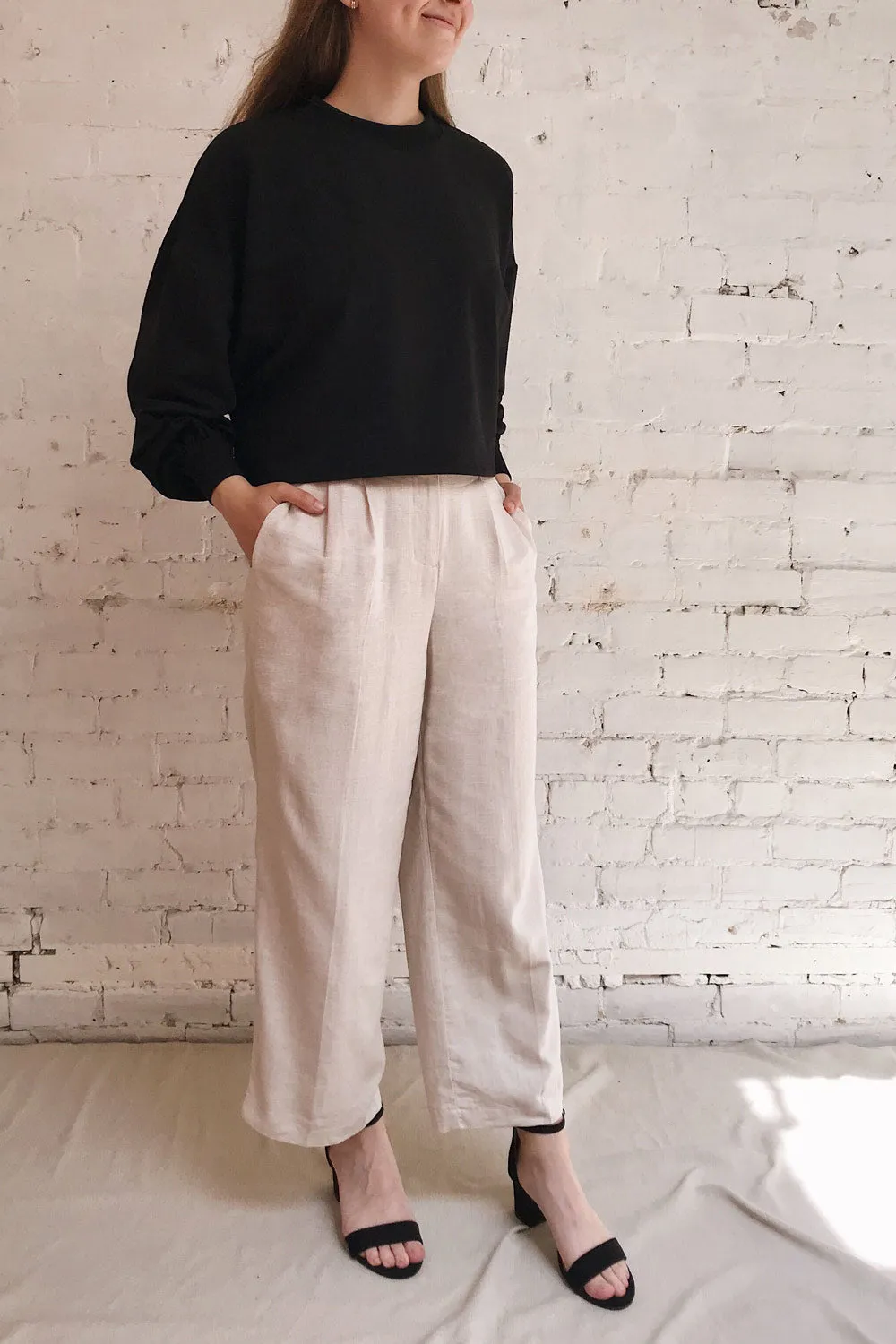Paslek Black | Long Sleeve Crop Top
