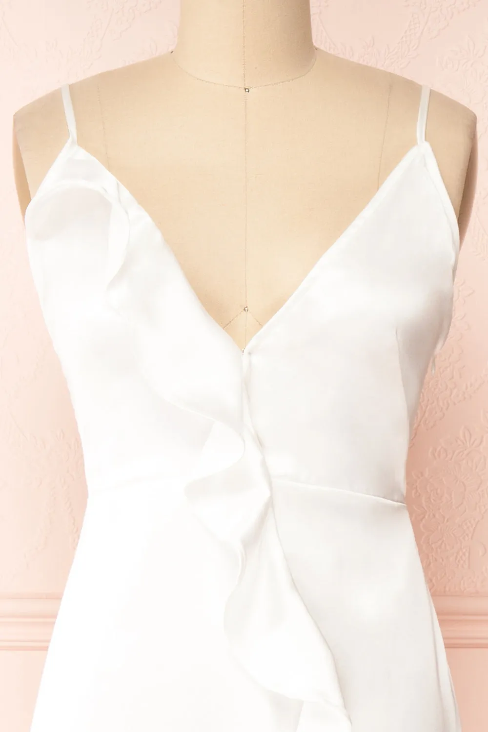 Patricia | Backless Ivory Dress w/ Ruffles