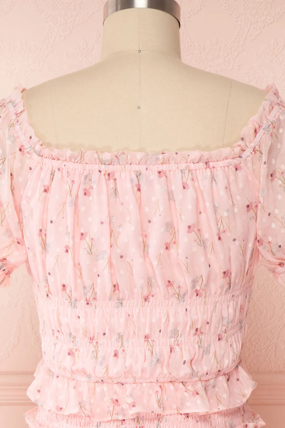 Paulina | Pink Floral Short Dress
