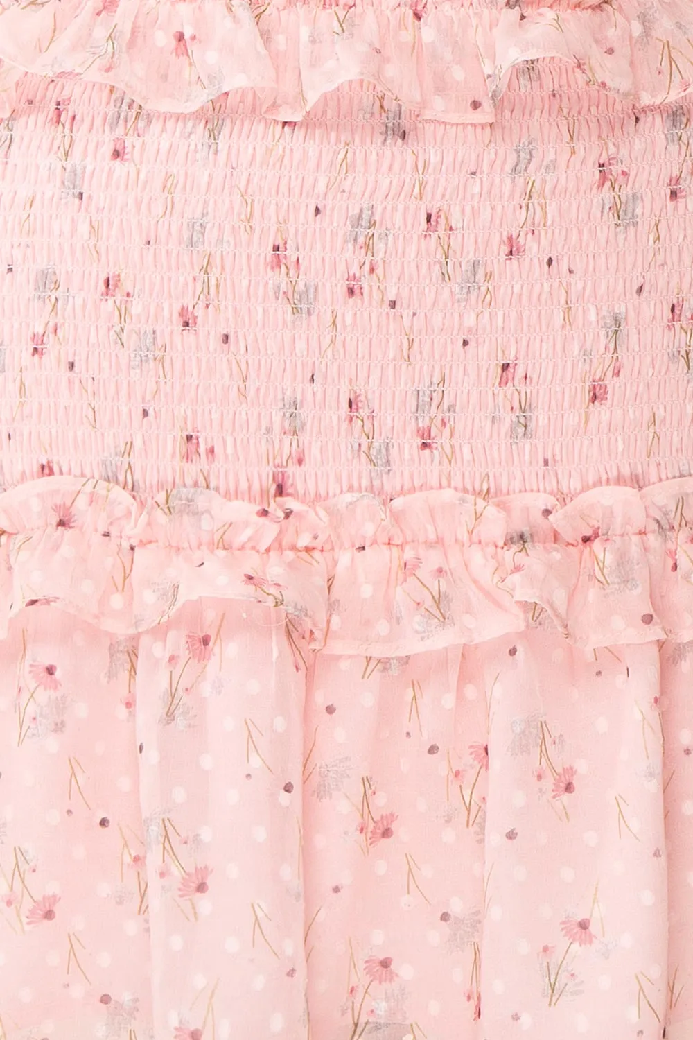 Paulina | Pink Floral Short Dress