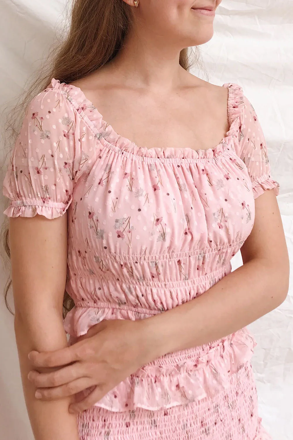 Paulina | Pink Floral Short Dress