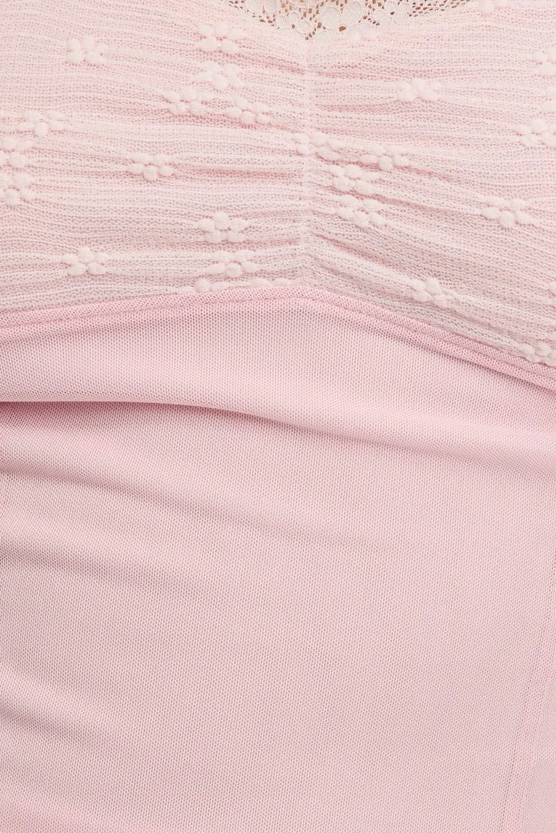 Pink Cami Singlet Top Mesh