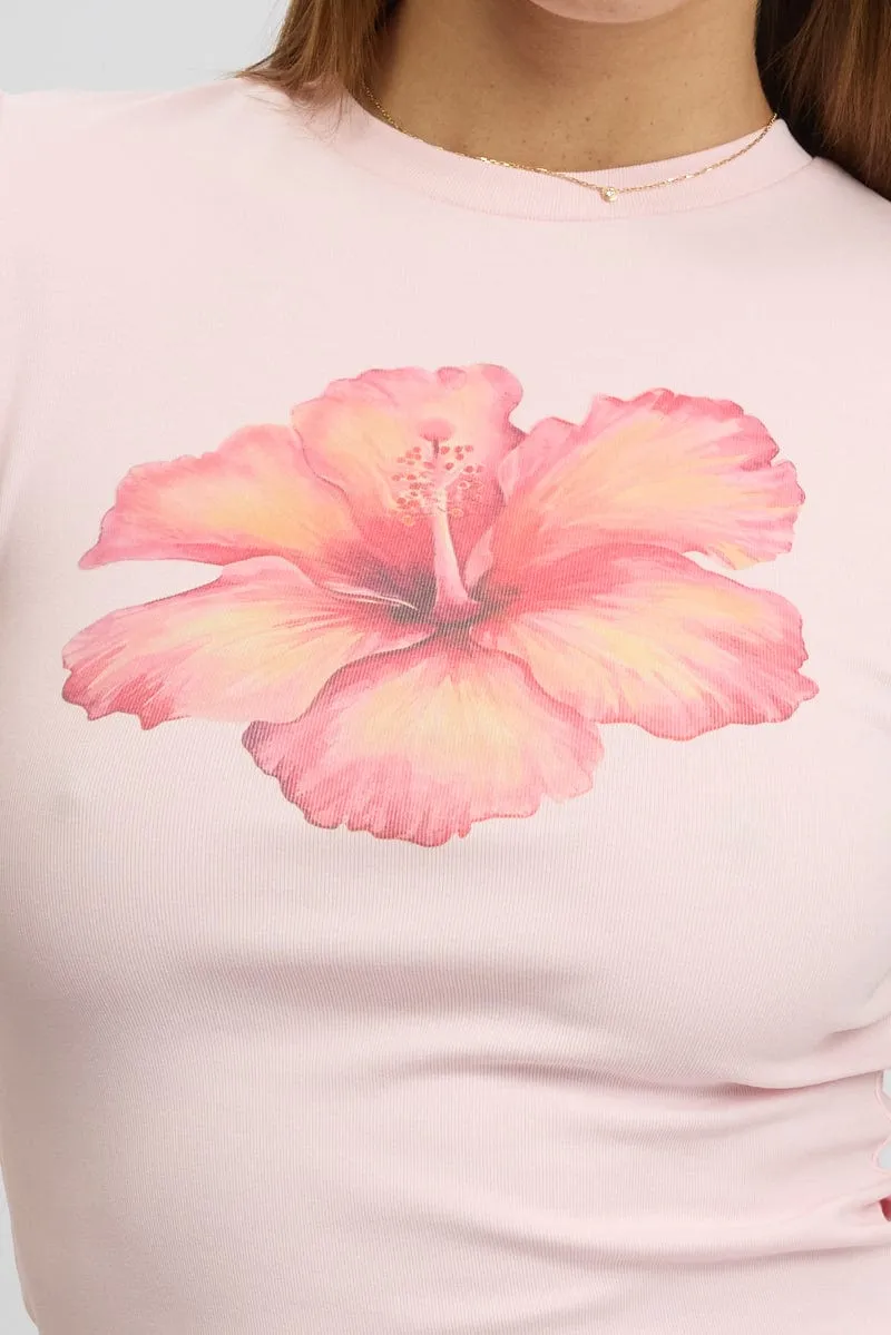 Pink Graphic Tee Short Sleeve