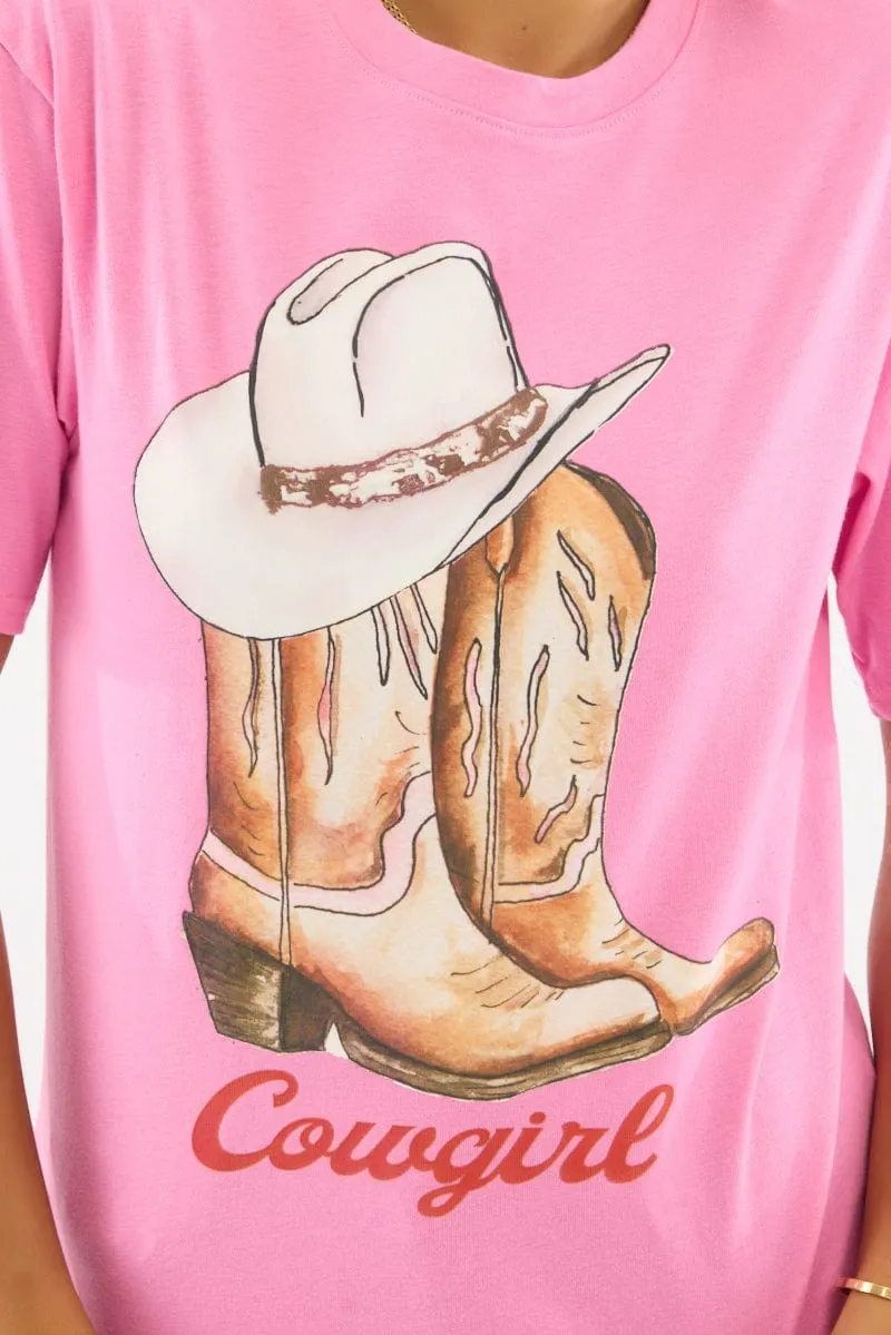 Pink Graphic Tee Short Sleeve