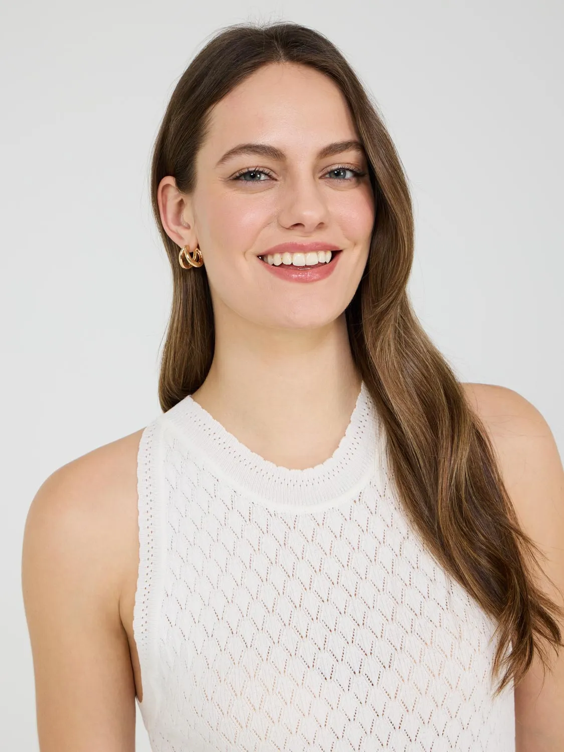 Pointelle Knit Tank Top