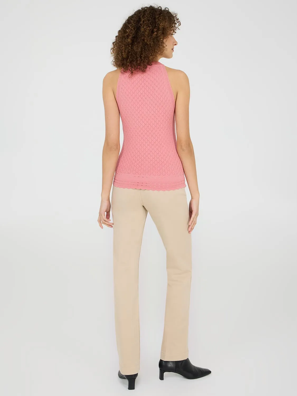 Pointelle Knit Tank Top