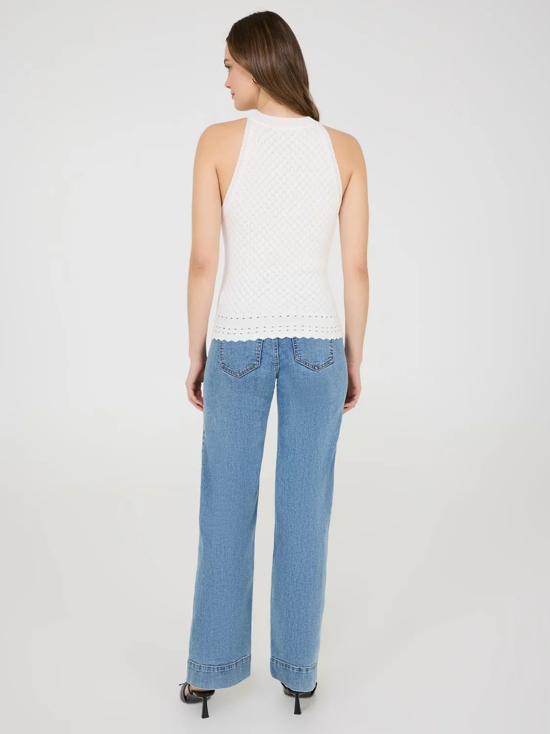 Pointelle Knit Tank Top