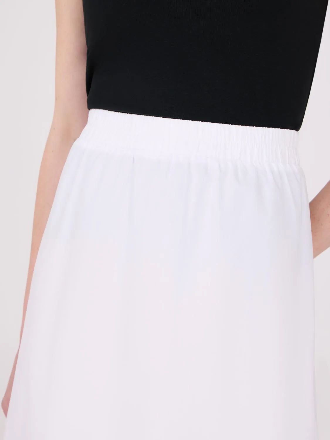 Poplin Skirt With Crochet Hem