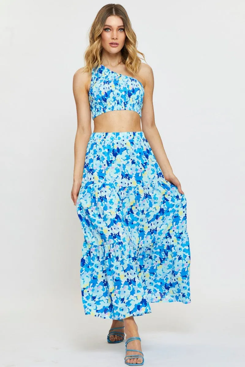 Print Singlet Top Crop