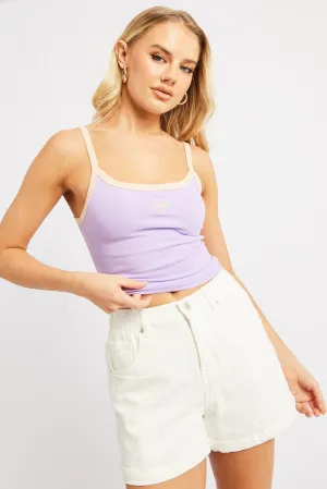 Purple Graphic Singlet Top