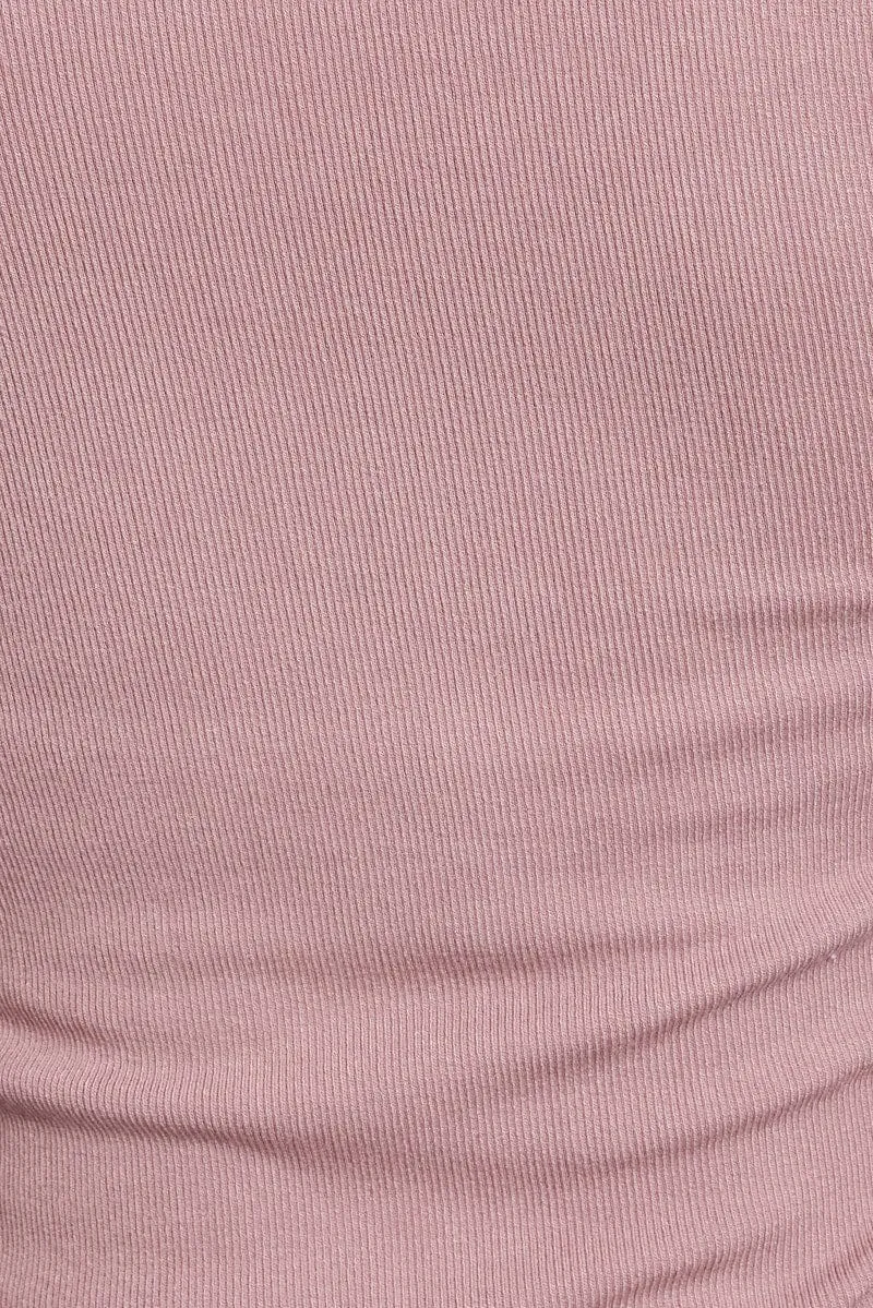 Purple Seamless Top Long Sleeve Side Ruched