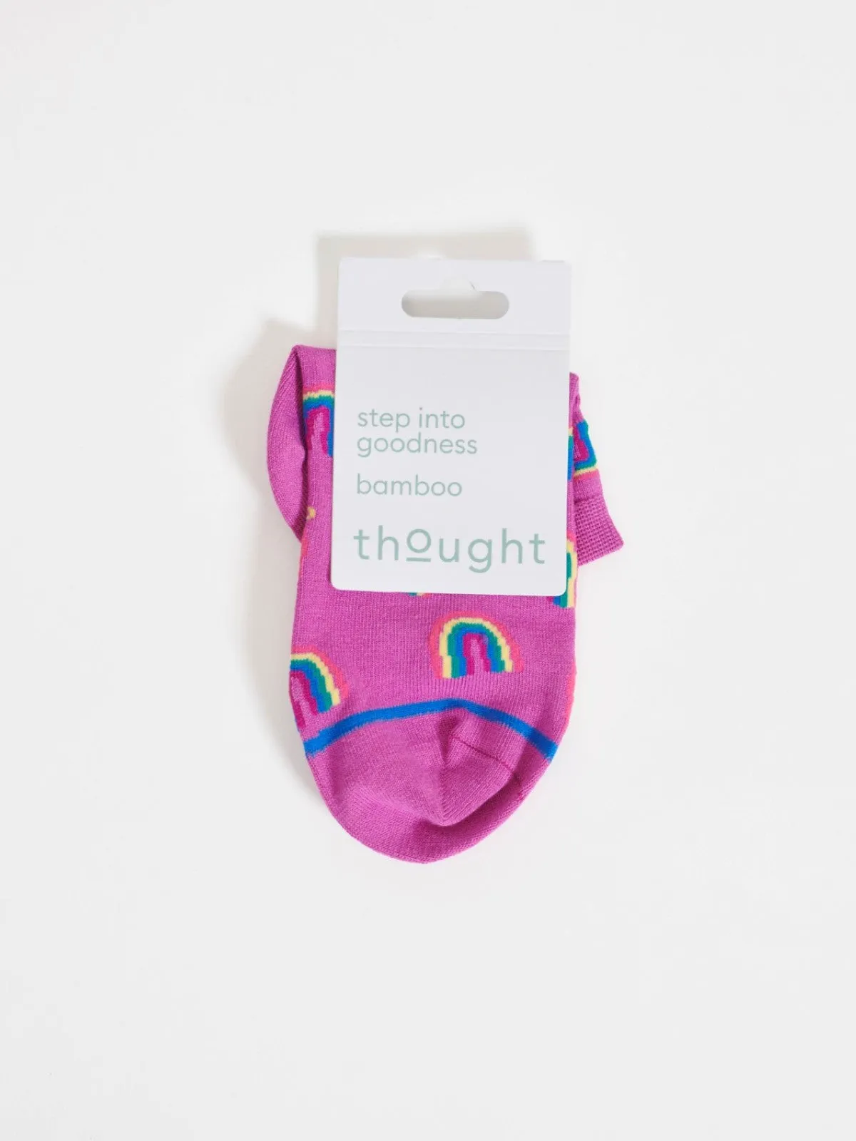 Rainbow Short Bamboo Ankle Socks - Purple Multi