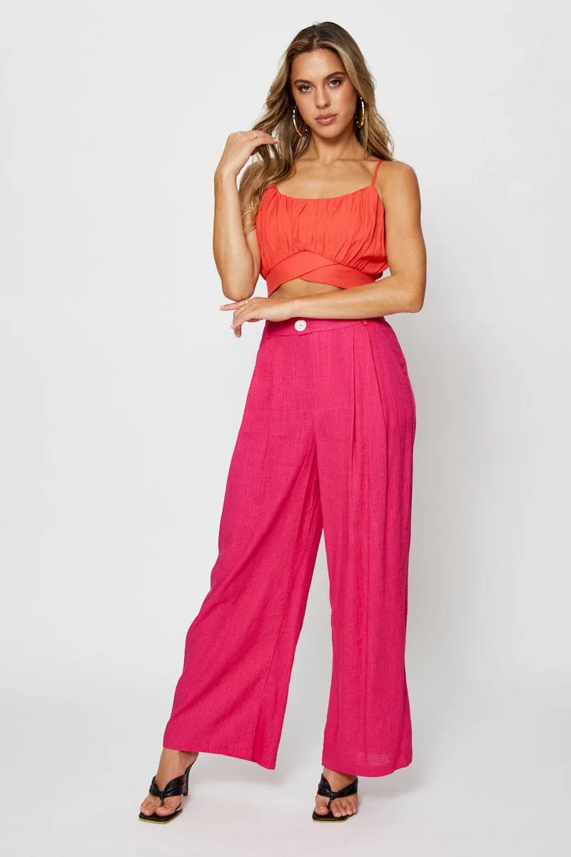 Red Singlet Sleeveless Crop