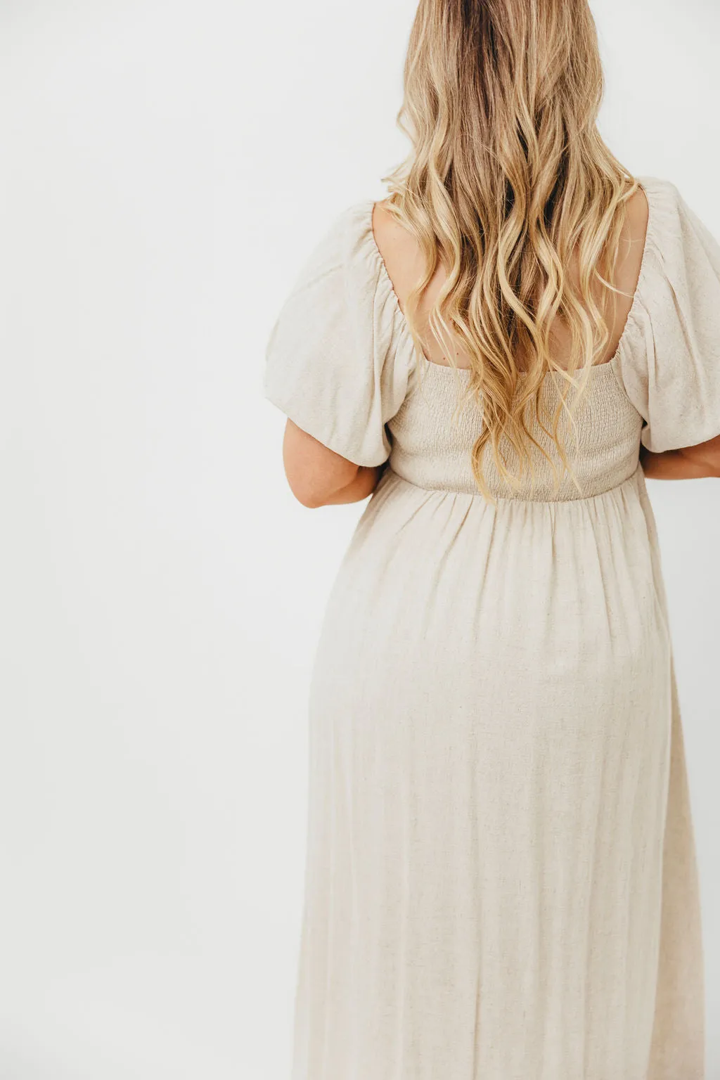 Rosalie Maxi Dress in Linen - Bump-Friendly