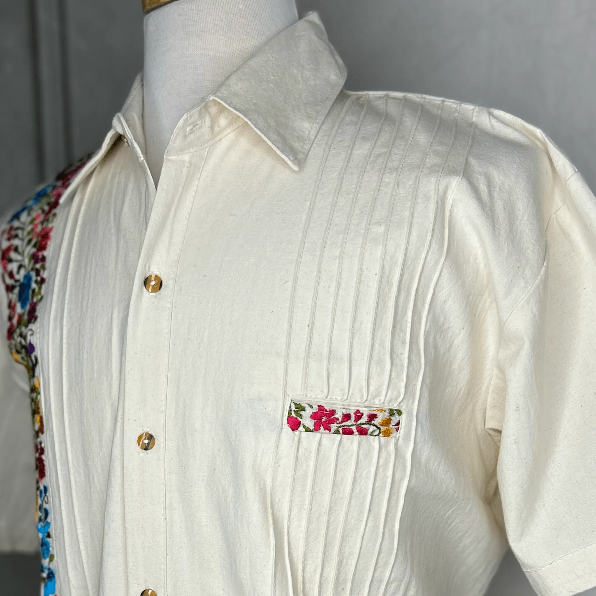 San Antonino Men's Short Sleeve Cotton Guayabera - Multi