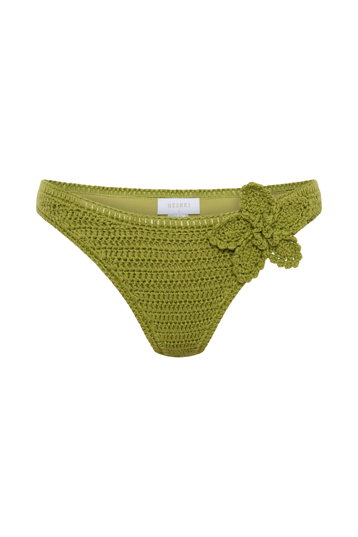 Skye Floral Crochet Tie Up Bikini Bottom - Apple