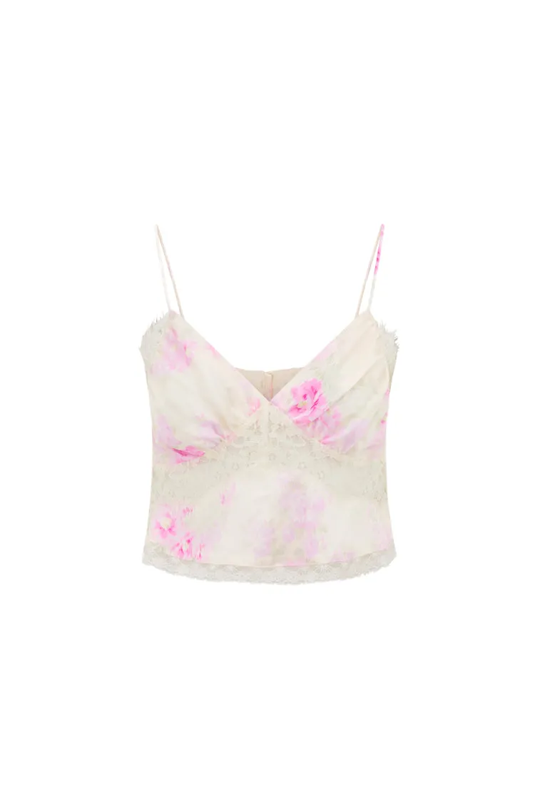 Spritely Satin Floral Cami