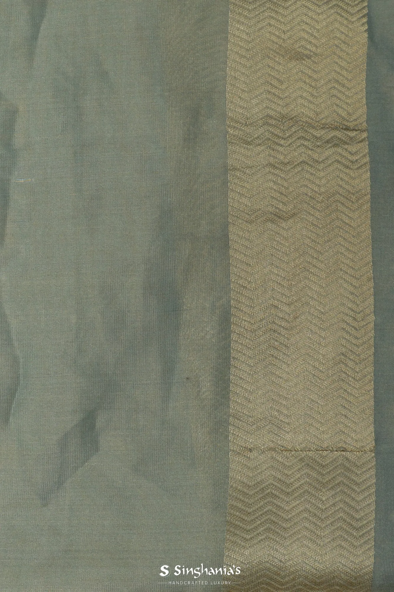 Stone Blue Tissue Banarasi Saree With Geometrical Pattern