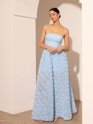 Strapless Gown With Rosette Skirt