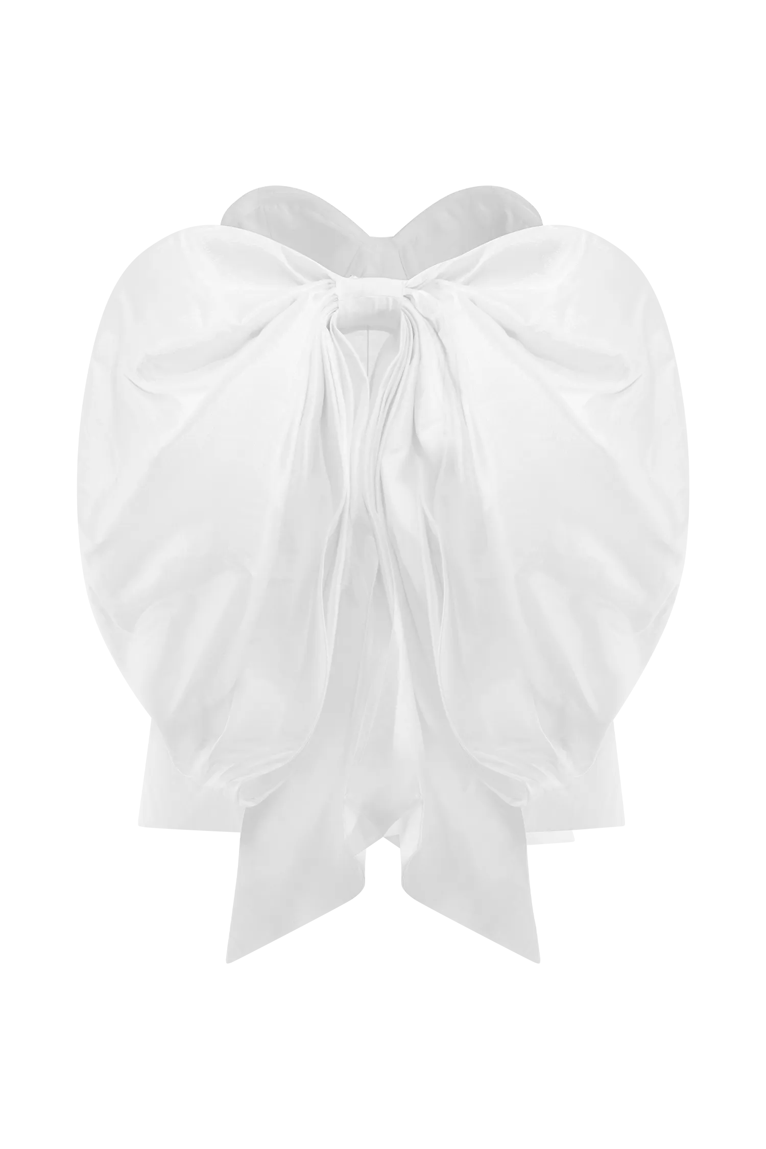 Suzette Taffeta Bow Mini Dress - White