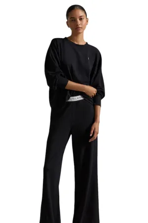 Sweatshirt & Wide Leg Set - Black