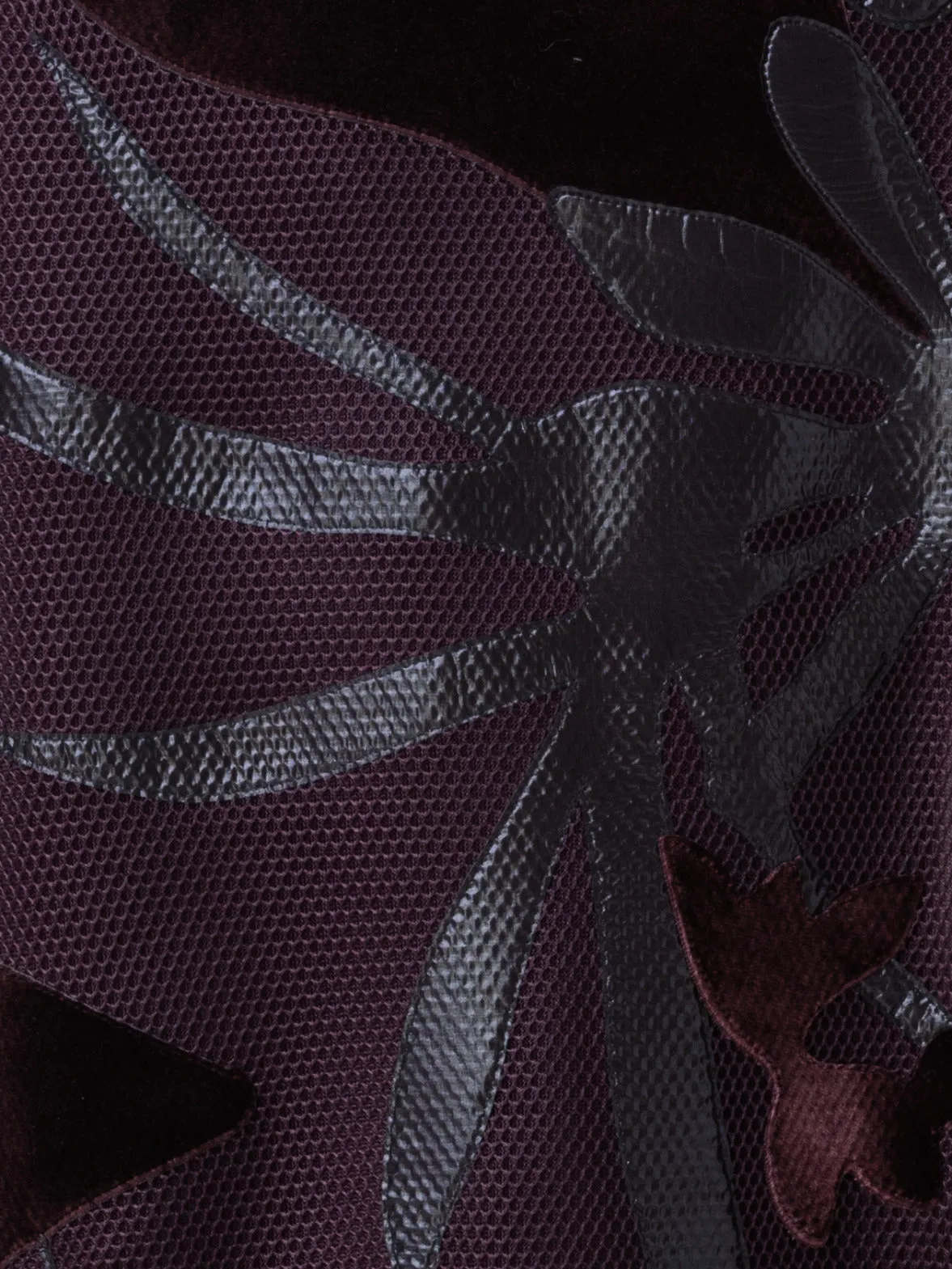 Techno Grid Skirt with Flower Embellishment