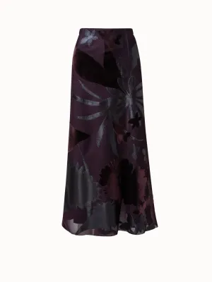 Techno Grid Skirt with Flower Embellishment