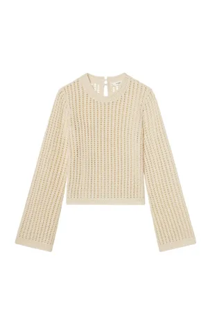 The Crochet Bell Sweater - Alabaster