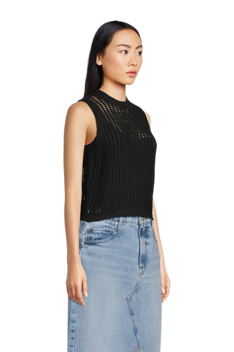 The Crochet Tank - Black