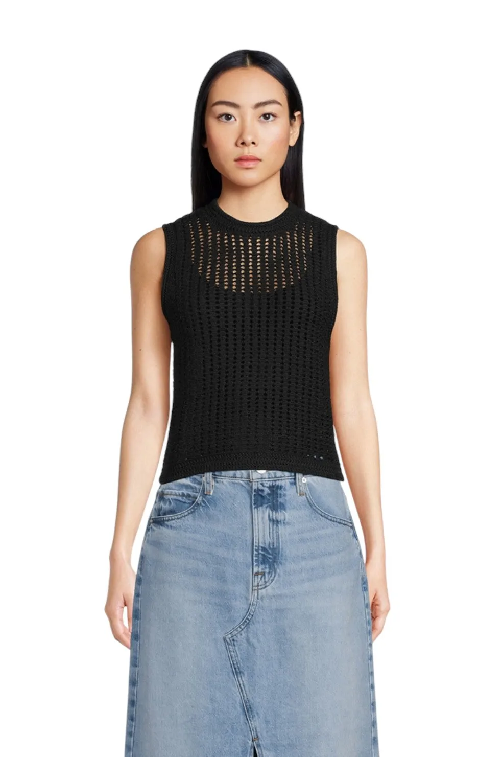 The Crochet Tank - Black