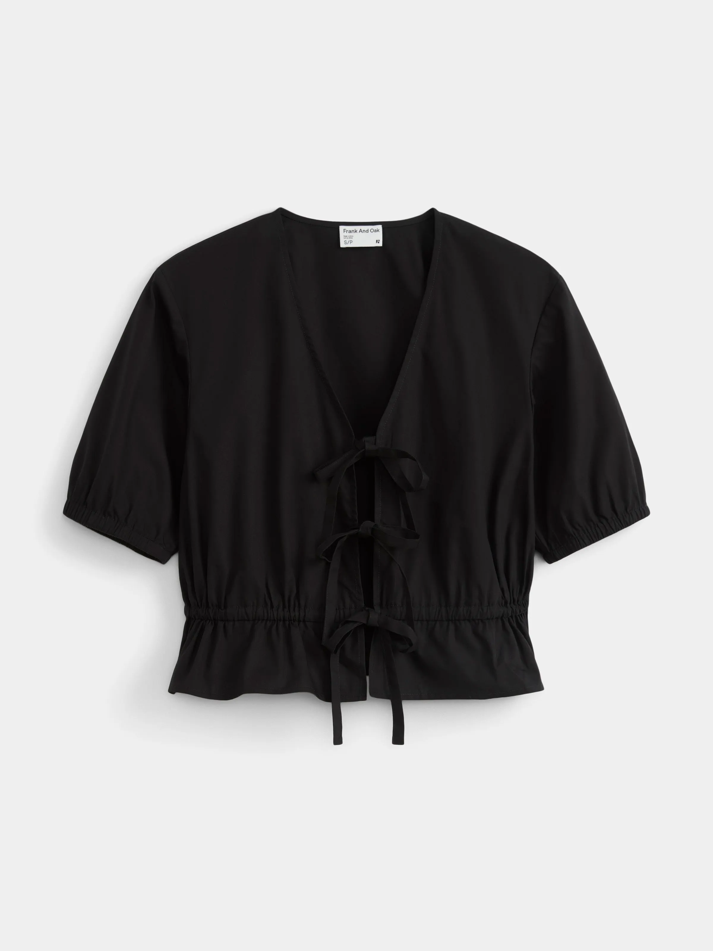 The Tie Front Blouse in Black