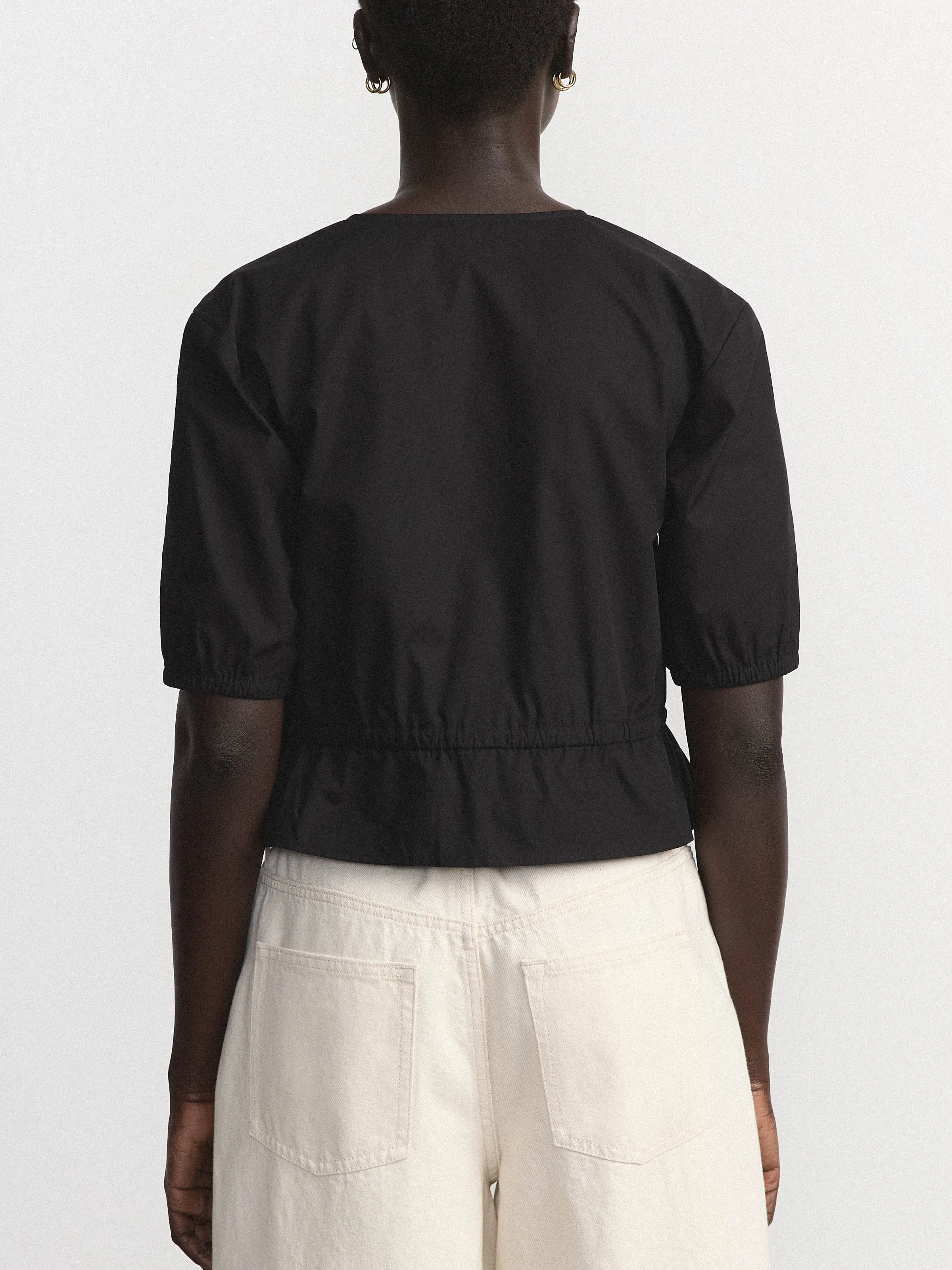 The Tie Front Blouse in Black