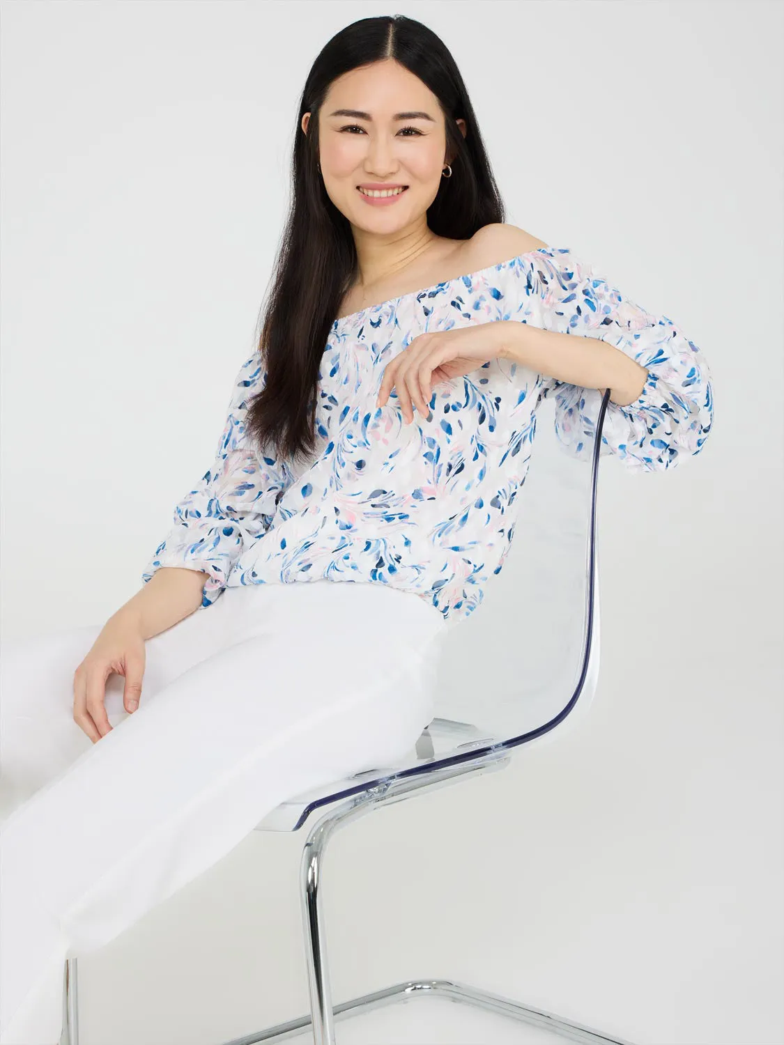 Tiered Sleeve Off-The-Shoulder Top