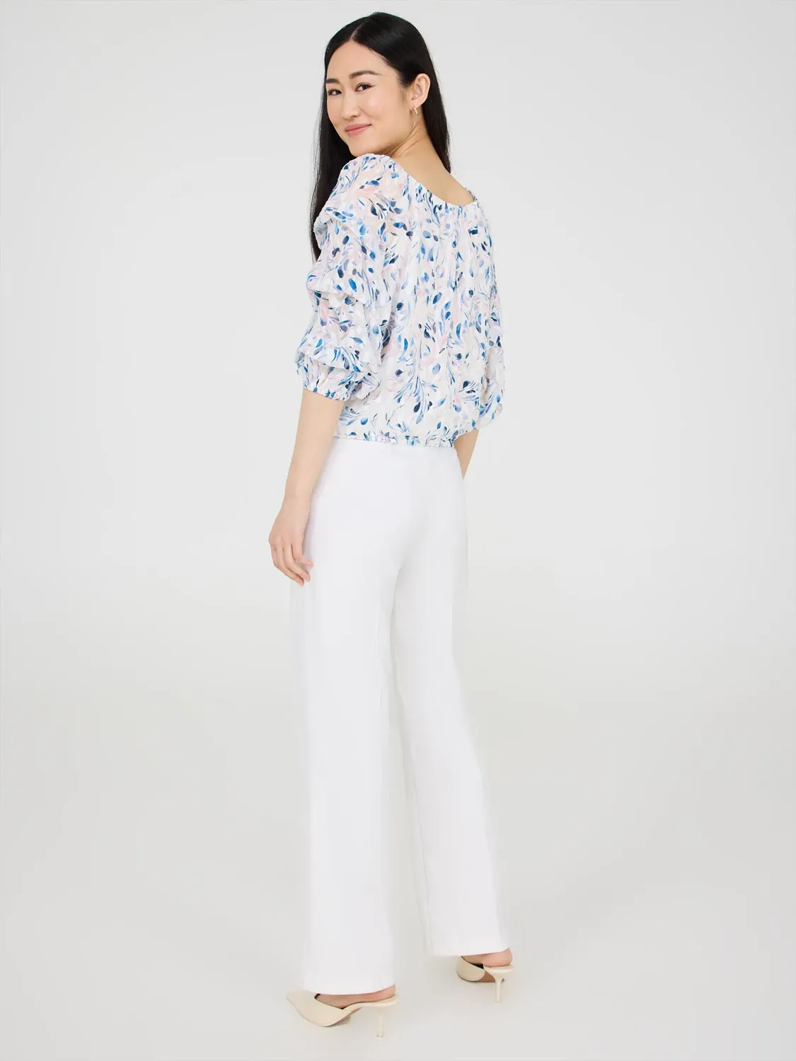 Tiered Sleeve Off-The-Shoulder Top
