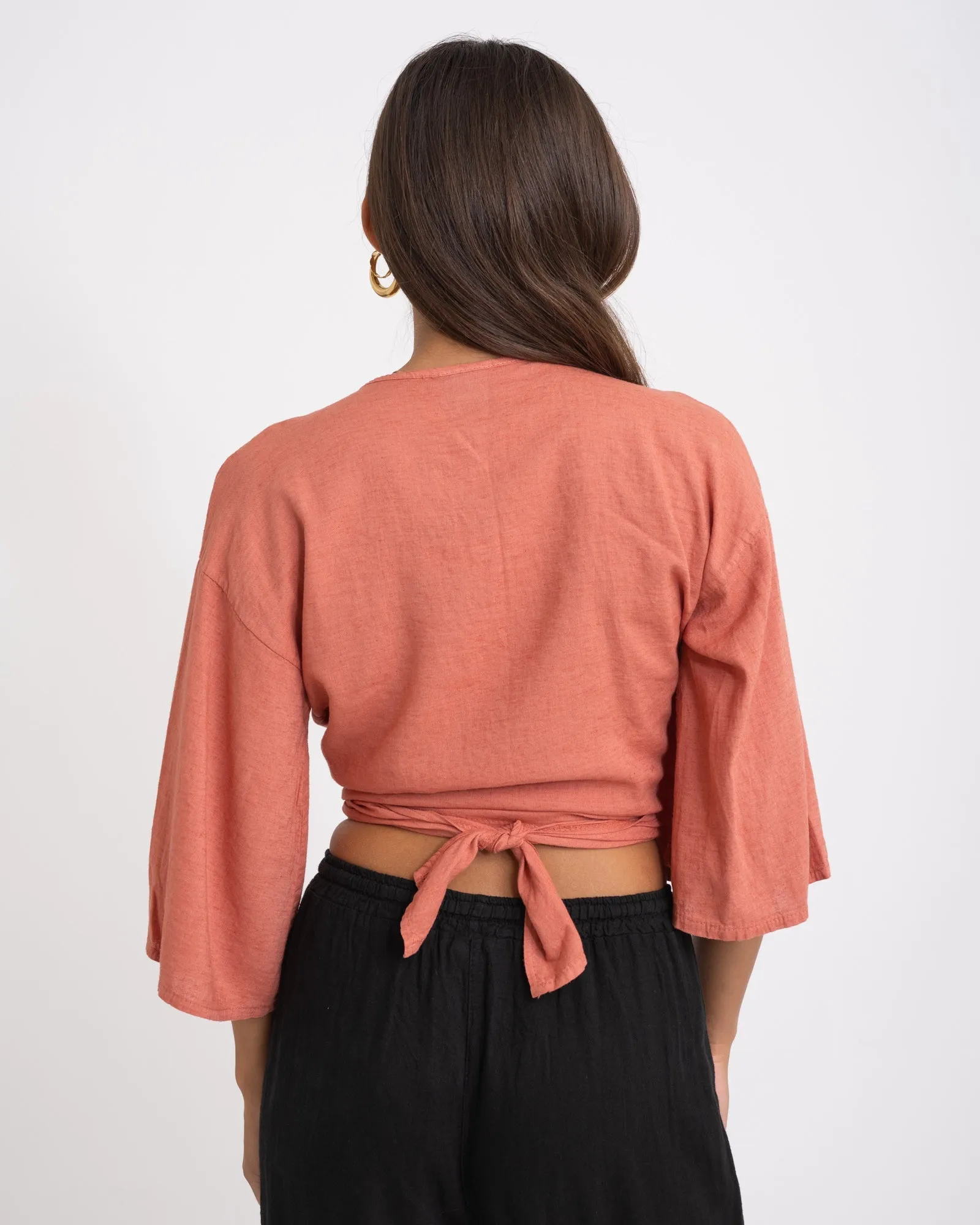 TILTIL Sunny Linen Top Pomegranate One Size