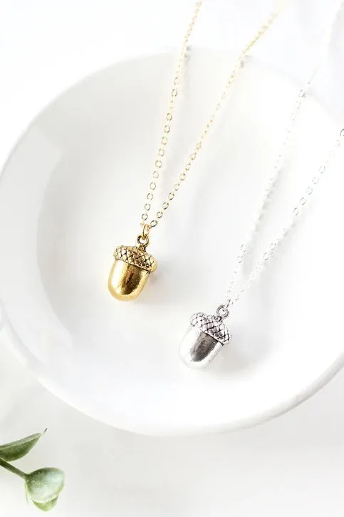 Tiny Acorn Necklace