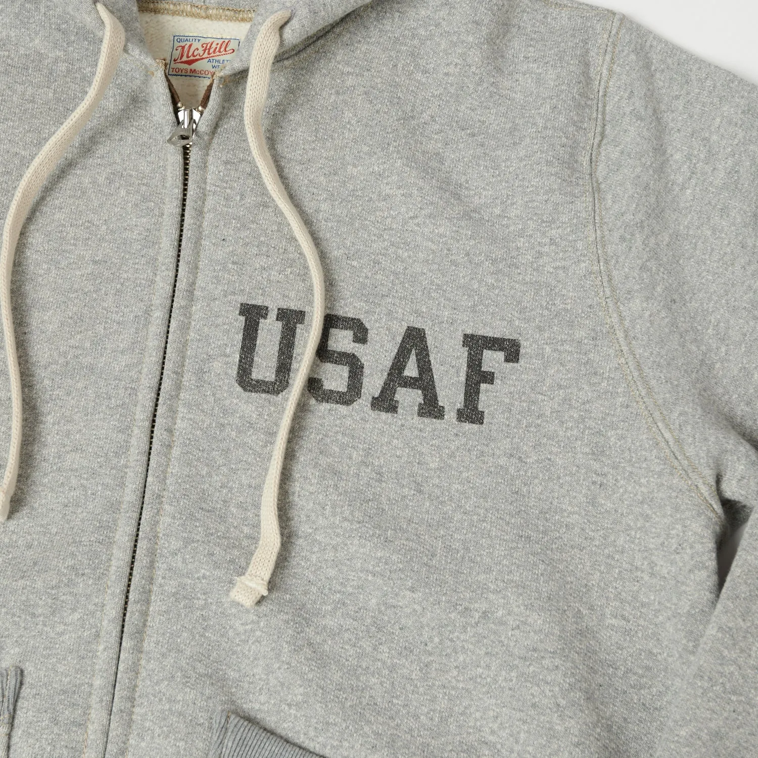 TOYS McCOY TMC2271 USAF Print Zip Hoodie - Heather Grey