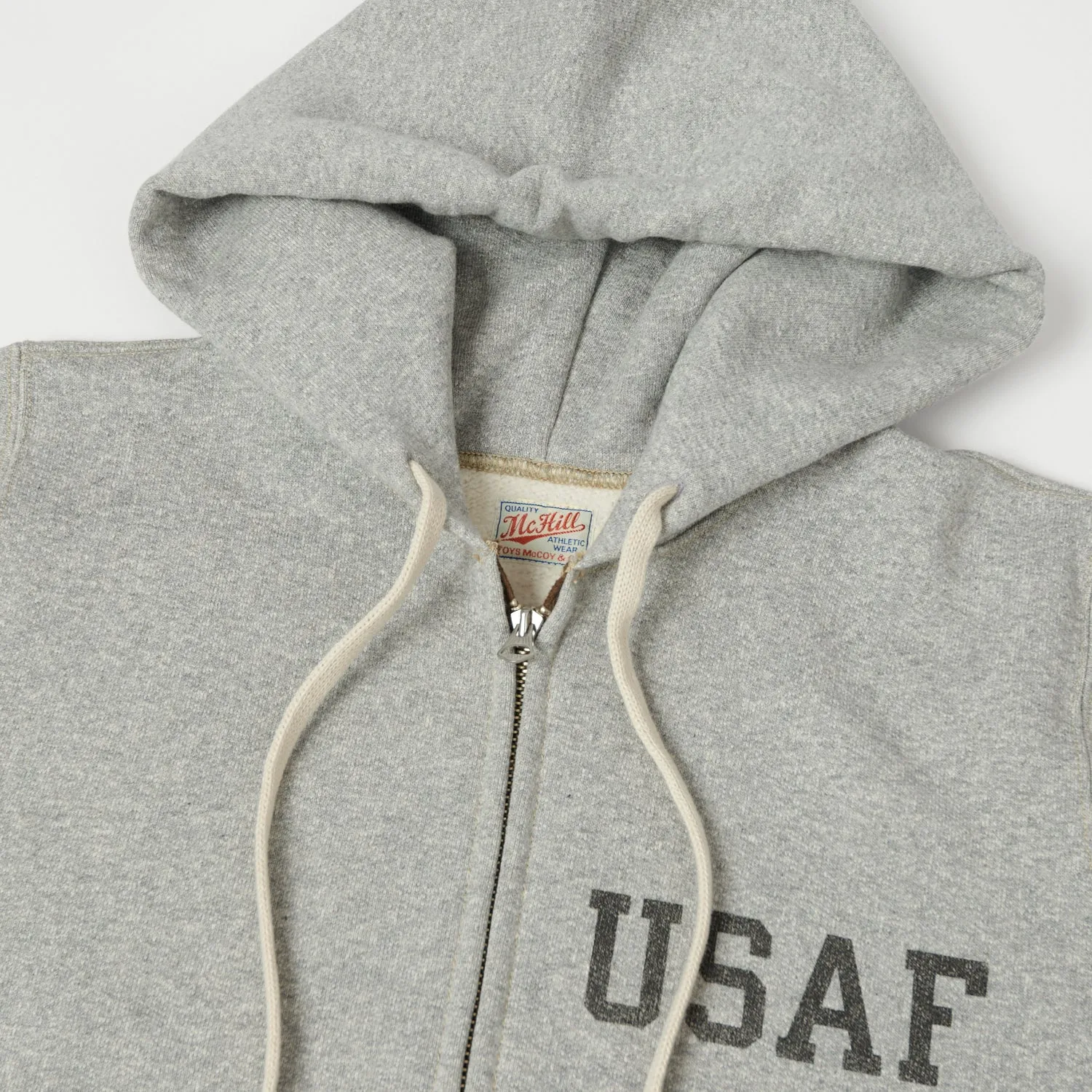 TOYS McCOY TMC2271 USAF Print Zip Hoodie - Heather Grey