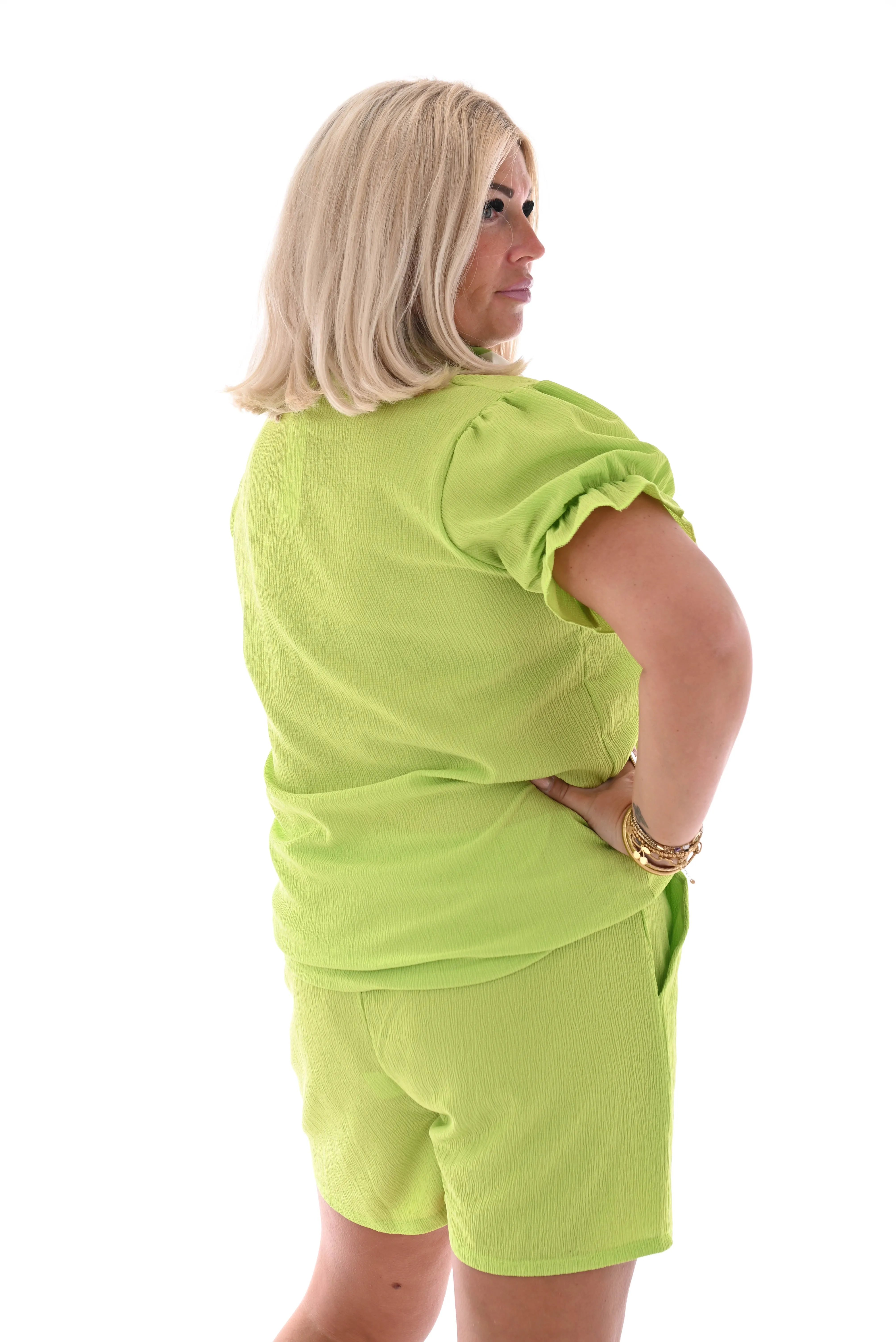 Twinset crepe short roezel lime
