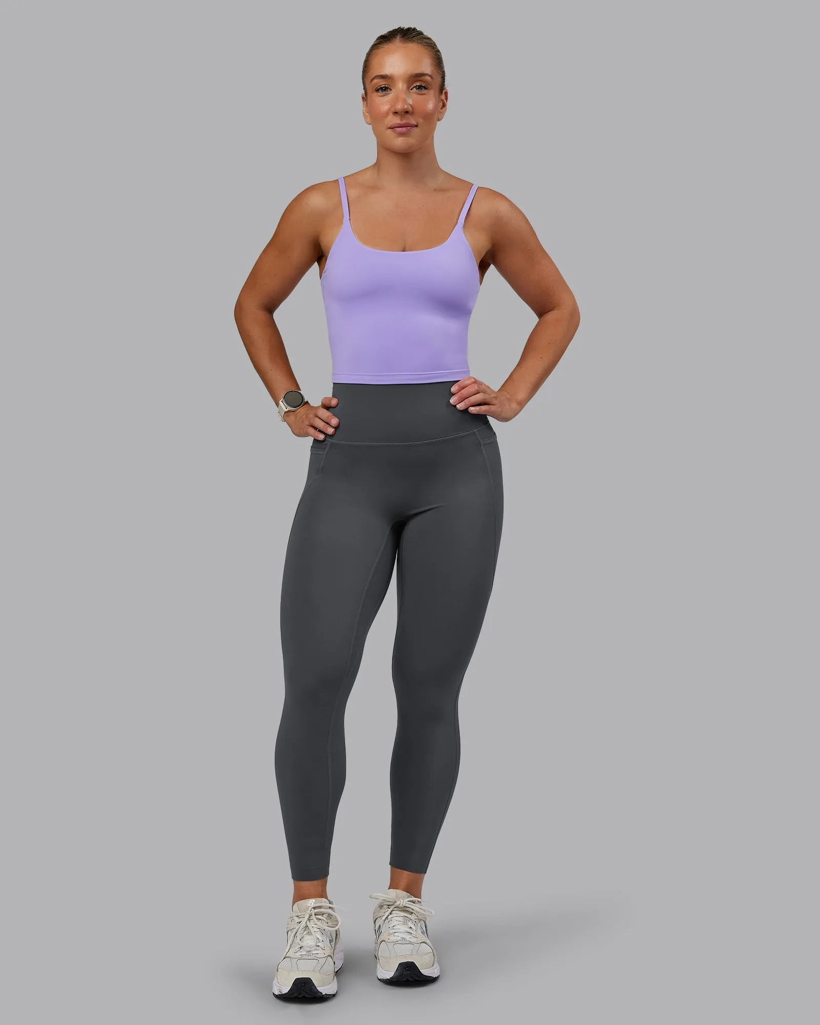 Twist Shelf Bra Tank - Violet Ray