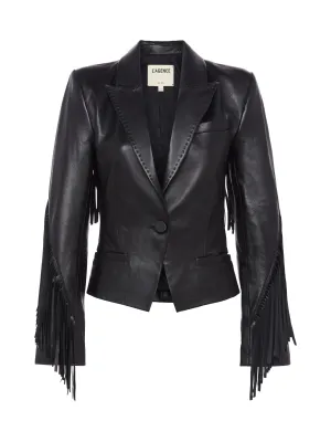 Vashti Fringe Leather Blazer
