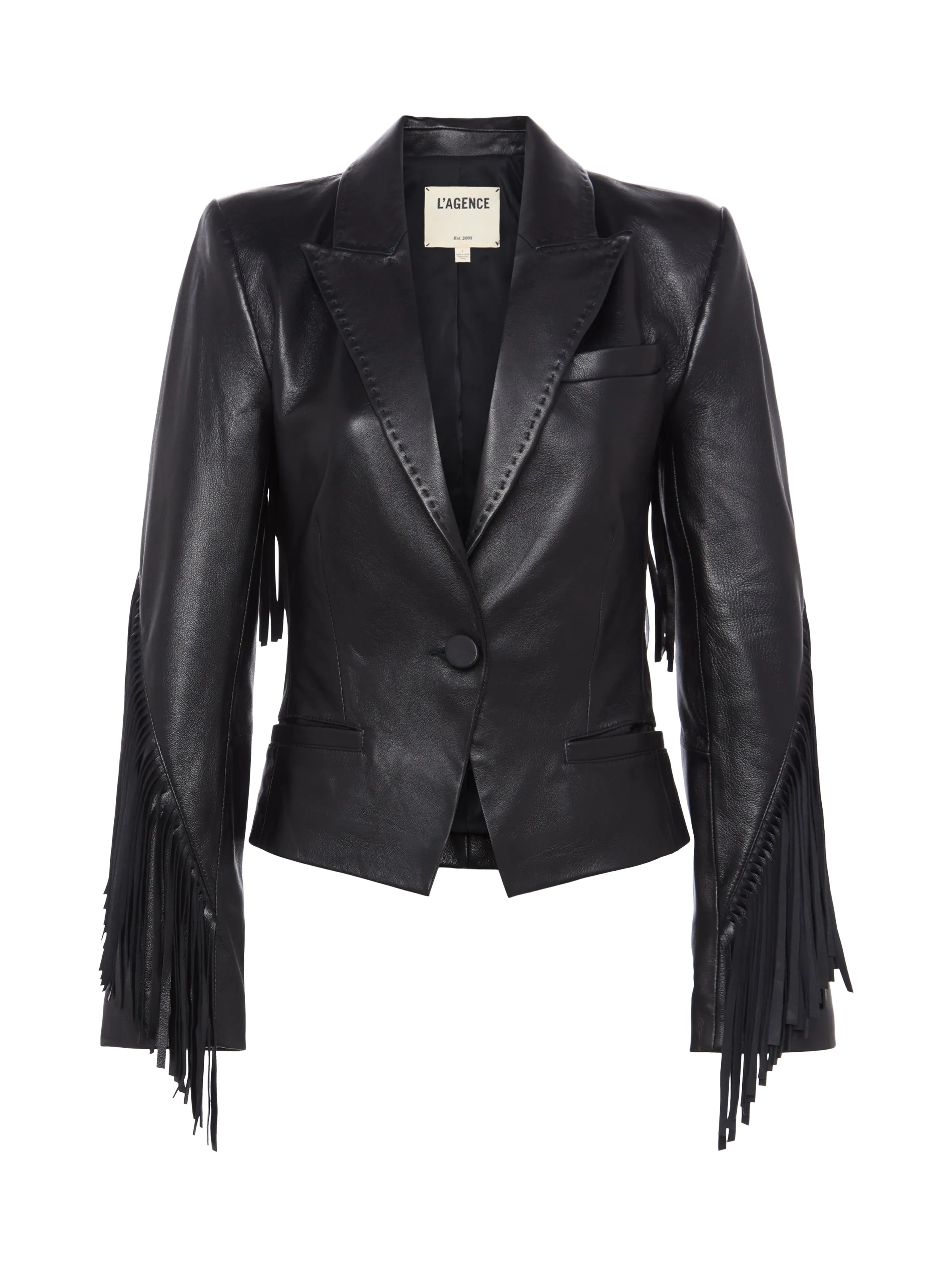 Vashti Fringe Leather Blazer