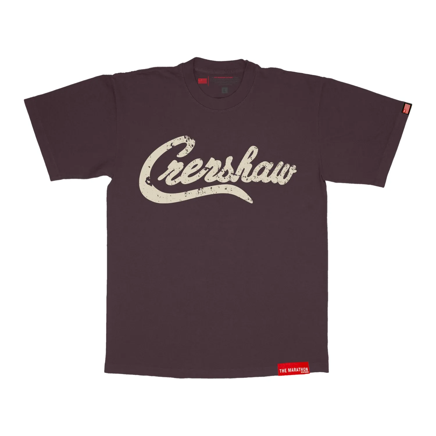 Vintage Crenshaw T-Shirt - Wine/Cream