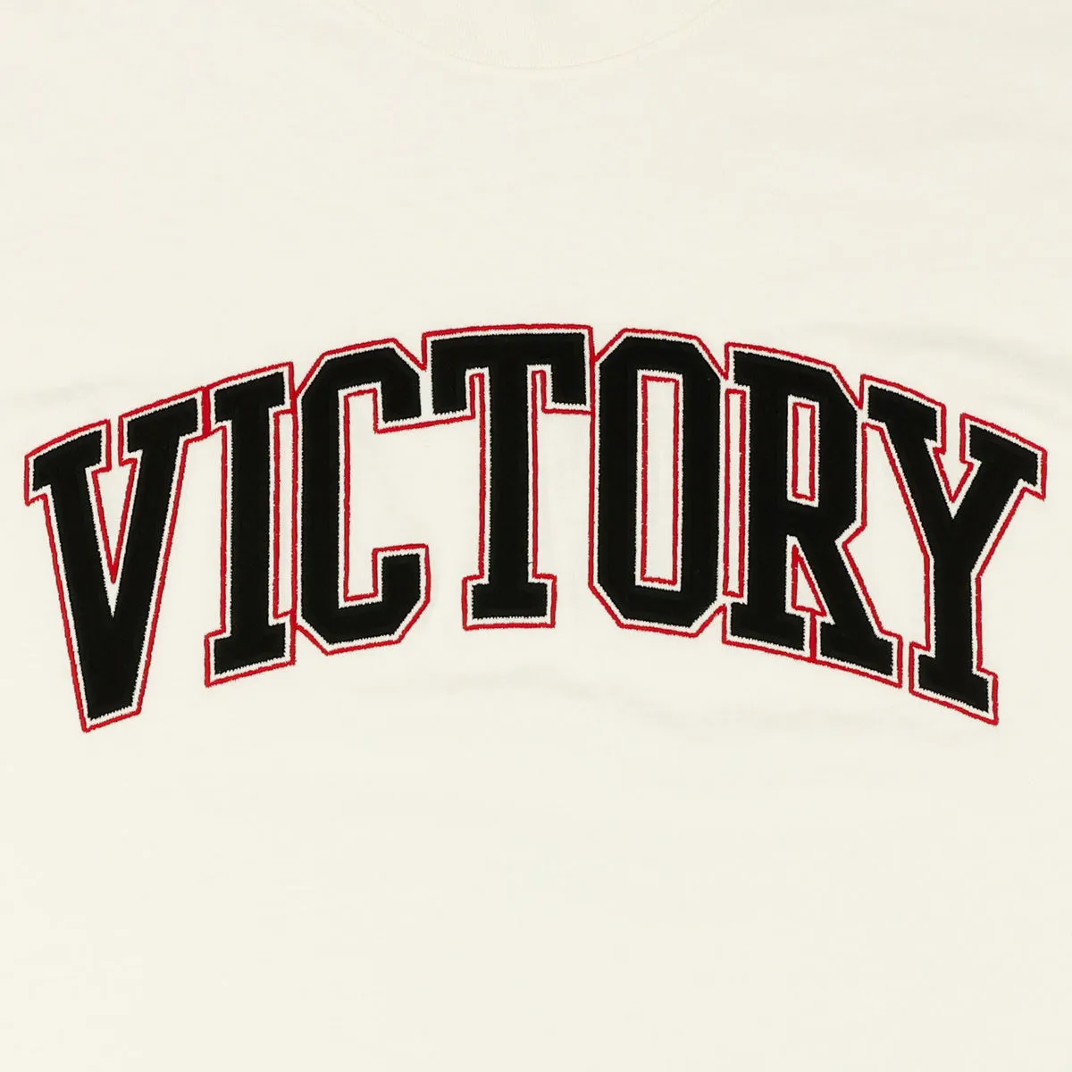 Vintage Embroidered Victory T-Shirt - Vintage White/Black